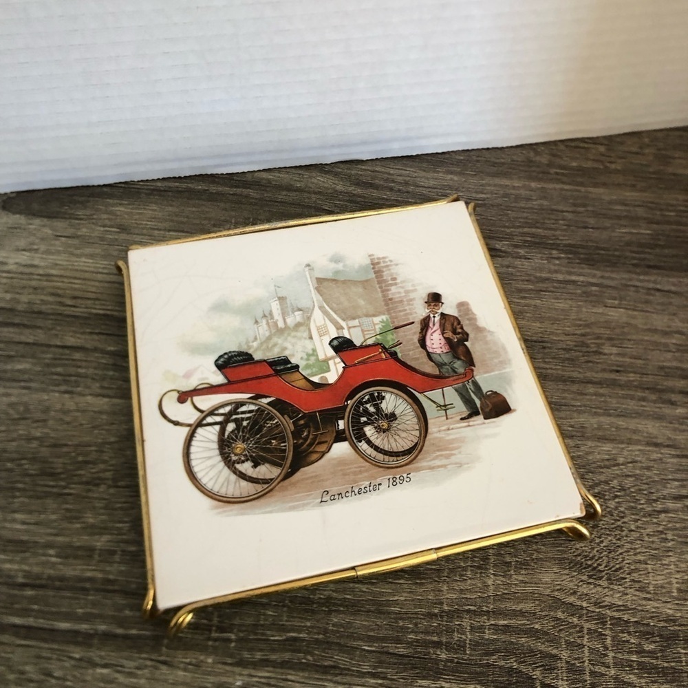 Vintage Lanchester 1895 Tile Trivet